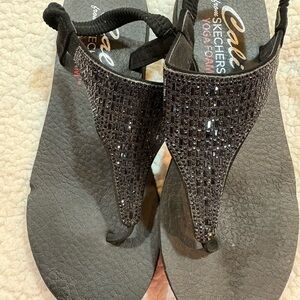 Skechers Cali Meditation Sweet Rock Women's Glittering Black Sandals